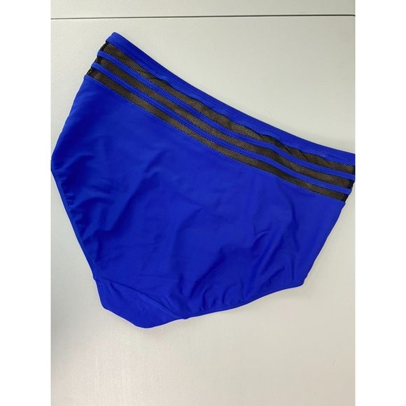 Cacique swim women's plus size 18 blue high rise mesh panel swim bottoms - Picture 6 of 7